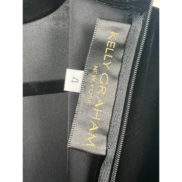 Black Velvet Mockneck Long Sleeve Animal print burnout skirt Maxi Dress Size 0 - Picture 2 of 8